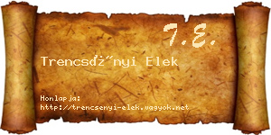Trencsényi Elek névjegykártya