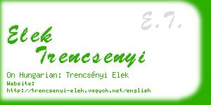 elek trencsenyi business card