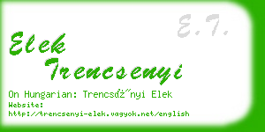 elek trencsenyi business card